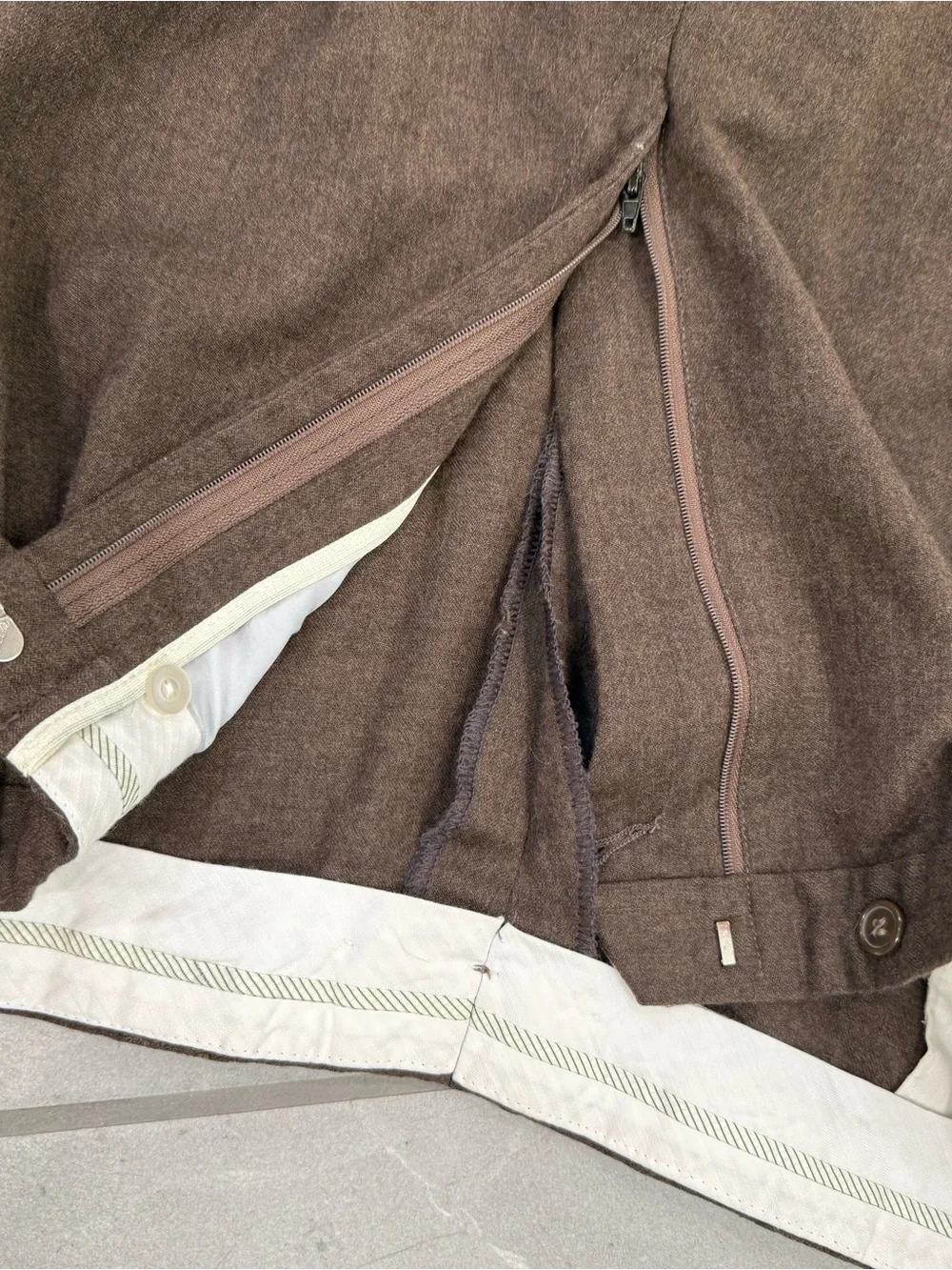 Bachrach Brown Wool Pleated Men's Dress Pants